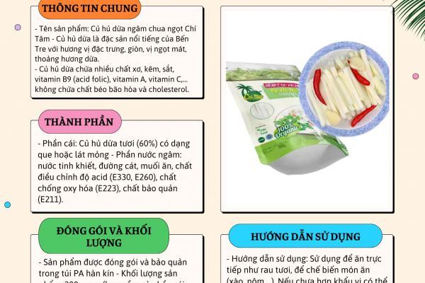 GIỚI THIỆU SẢN PHẨM CỦ HỦ DỪA NGÂM CHUA NGỌT CHÍ TÂM