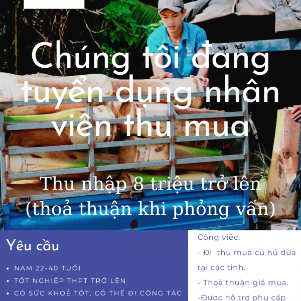 TUYỂN DỤNG NHÂN VIÊN THU MUA SL :1