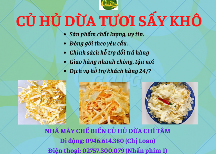 CỦ HỦ DỪA SẤY KHÔ BẾN TRE