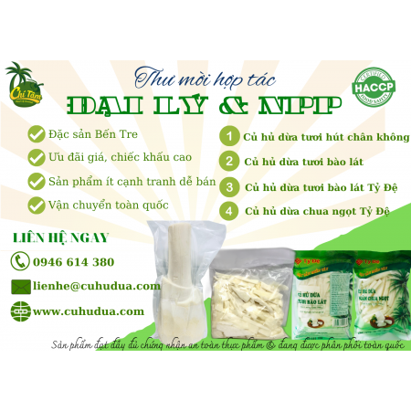 Củ hủ dừa tươi ngâm chua ngọt Tỷ Đệ